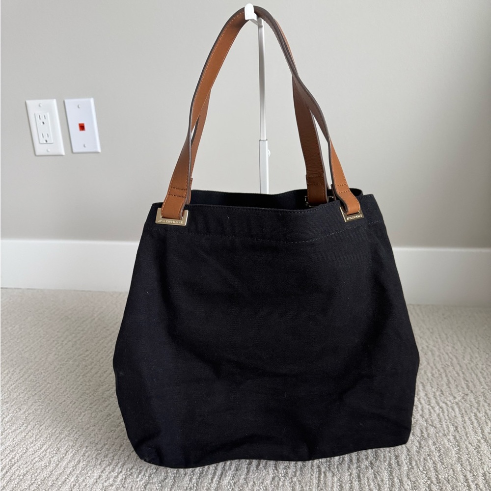 Anya Hindmarch Stacked Book Canvas print tote leather handles - Picture 5 of 9